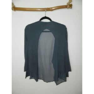 Subtle Luxury Cardigan Blue Grayish Open Front Silk Cashmere‎ Sheer Size XS/S